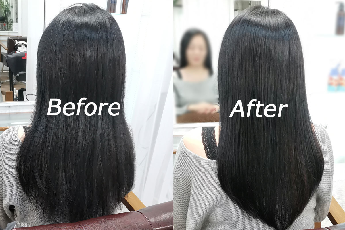 台北日本人美容院髪質改善トリートメントビフォーアフター画像2