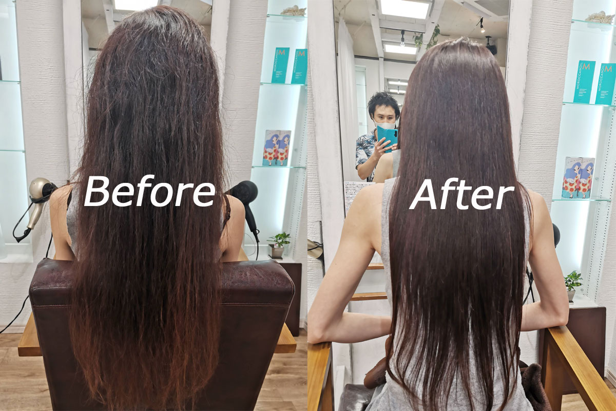 台北日本人美容室髪質改善トリートメントビフォーアフター画像3