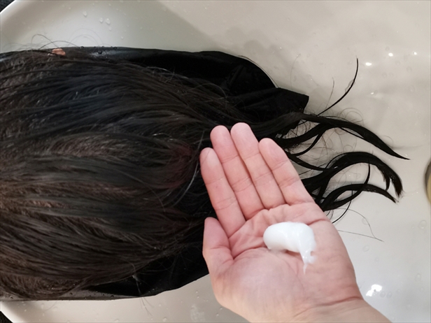 台北日本人美容室髪質改善トリートメント工程5さらにケラチンを補給
