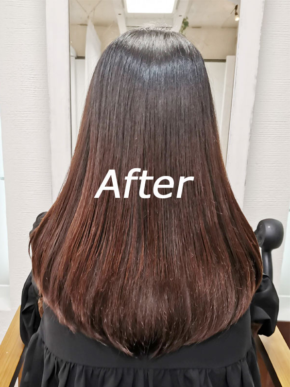 台北松山區Relaxhair日本美髮沙龍的髮改善護髮後，變的有亮度·美麗的頭髮after