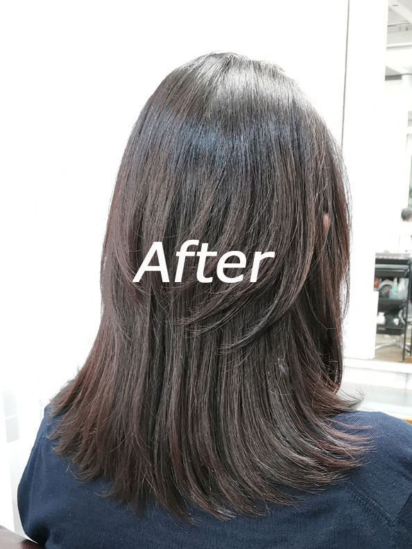 台北日本人美髮沙龍改善髮質護髮做完後的樣子1