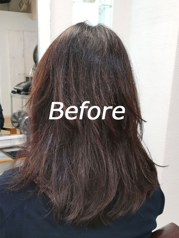 台北日本人美容室髪質改善トリートメントビフォー1