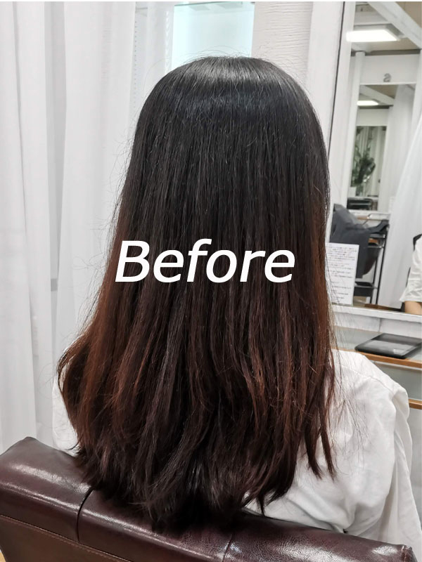台北日本人美容室髪質改善トリートメントビフォー2